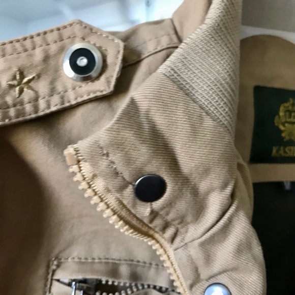 Kasild Military-Inspired Lined Khaki Denim Jacket, Size M - Picture 13 of 16